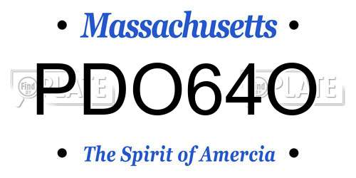 PDO64O Massachusetts License Plate