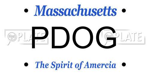 PDOG Massachusetts License Plate