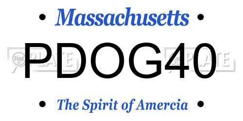 PDOG40 Massachusetts License Plate