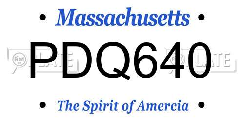 PDQ640 Massachusetts License Plate