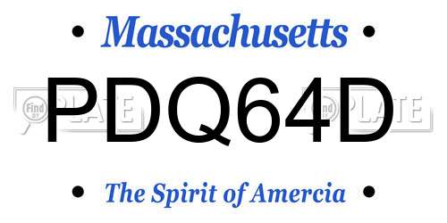 PDQ64D Massachusetts License Plate