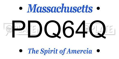 PDQ64Q Massachusetts License Plate