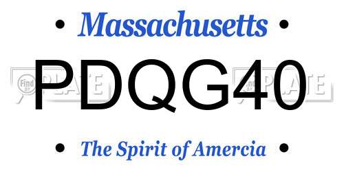 PDQG40 Massachusetts License Plate