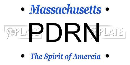 PDRN Massachusetts License Plate