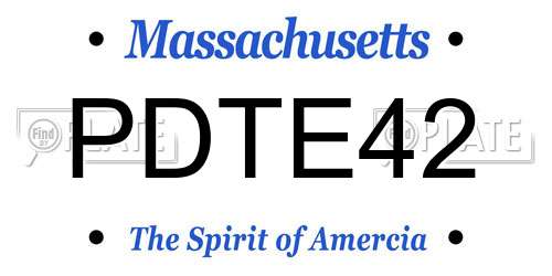 PDTE42 Massachusetts License Plate