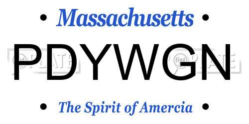 PDYWGN Massachusetts License Plate