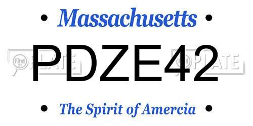 PDZE42 Massachusetts License Plate