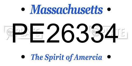 PE26334 Massachusetts License Plate