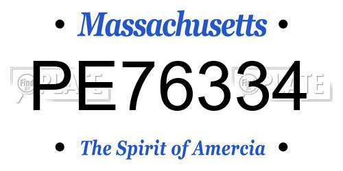 PE76334 Massachusetts License Plate