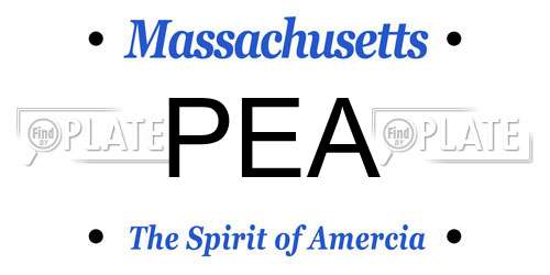 PEA Massachusetts License Plate