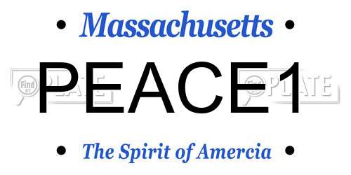 PEACE1 Massachusetts License Plate