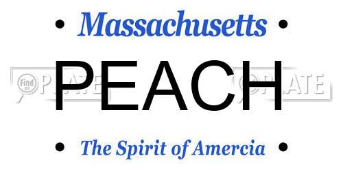 PEACH Massachusetts License Plate