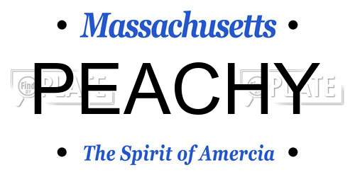 PEACHY Massachusetts License Plate