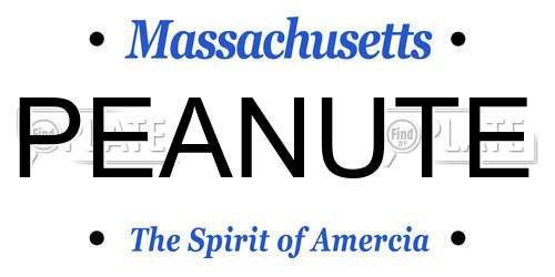 PEANUTE Massachusetts License Plate