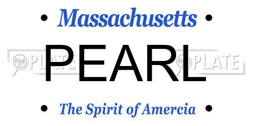 PEARL Massachusetts License Plate
