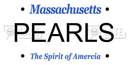 PEARLS Massachusetts License Plate