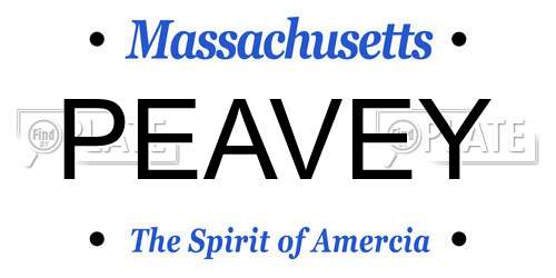 PEAVEY Massachusetts License Plate