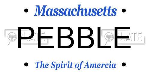 PEBBLE Massachusetts License Plate