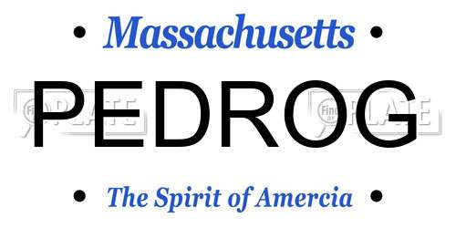 PEDROG Massachusetts License Plate