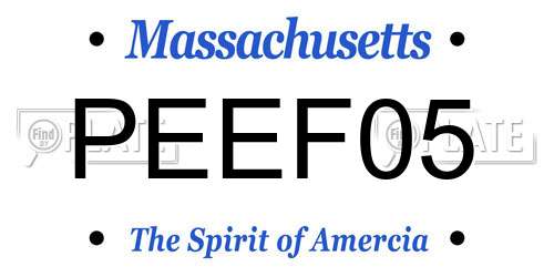 PEEF05 Massachusetts License Plate