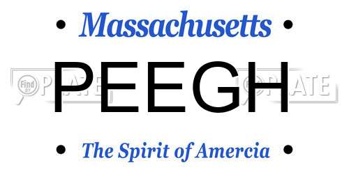PEEGH Massachusetts License Plate