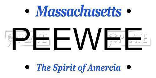 PEEWEE Massachusetts License Plate