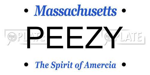 PEEZY Massachusetts License Plate