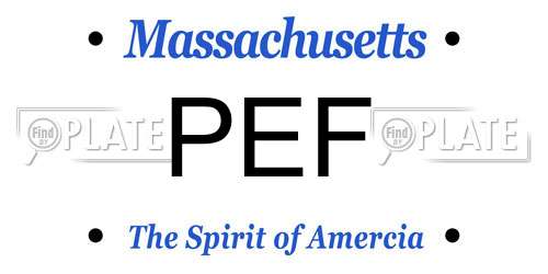 PEF Massachusetts License Plate
