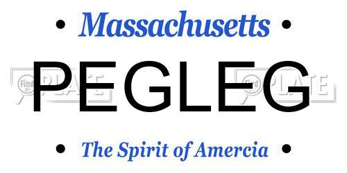 PEGLEG Massachusetts License Plate