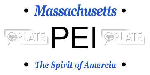 PEI Massachusetts License Plate