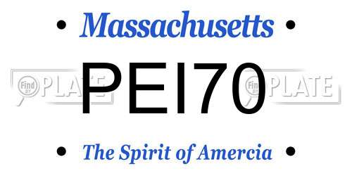 PEI70 Massachusetts License Plate