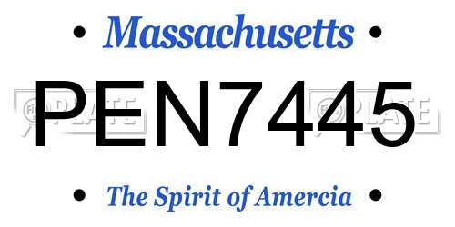 PEN7445 Massachusetts License Plate