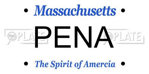 PENA Massachusetts License Plate