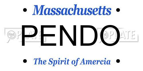 PENDO Massachusetts License Plate