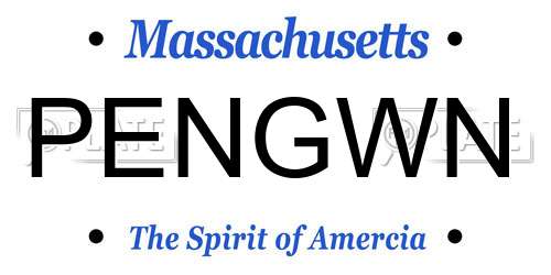 PENGWN Massachusetts License Plate