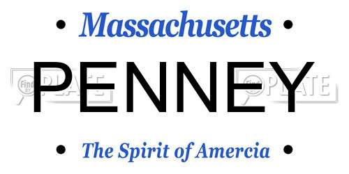 PENNEY Massachusetts License Plate