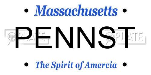 PENNST Massachusetts License Plate
