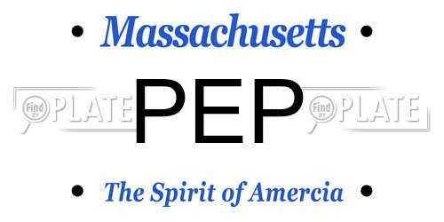 PEP Massachusetts License Plate