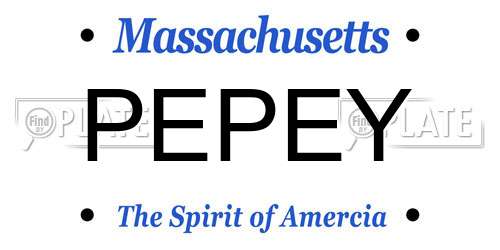 PEPEY Massachusetts License Plate