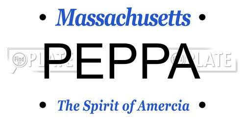 PEPPA Massachusetts License Plate