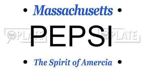 PEPSI Massachusetts License Plate