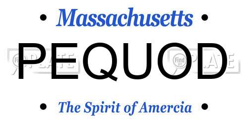 PEQUOD Massachusetts License Plate