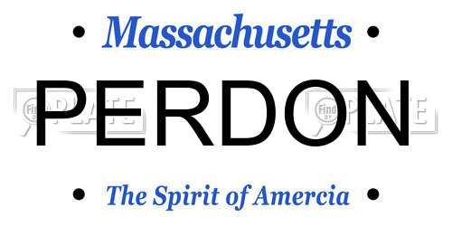PERDON Massachusetts License Plate