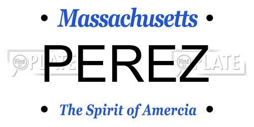 PEREZ Massachusetts License Plate
