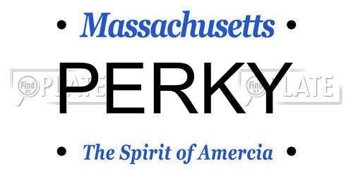 PERKY Massachusetts License Plate