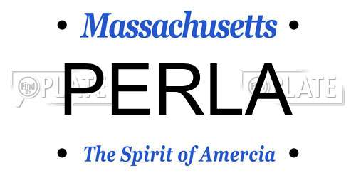 PERLA Massachusetts License Plate