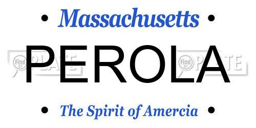 PEROLA Massachusetts License Plate