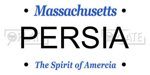 PERSIA Massachusetts License Plate