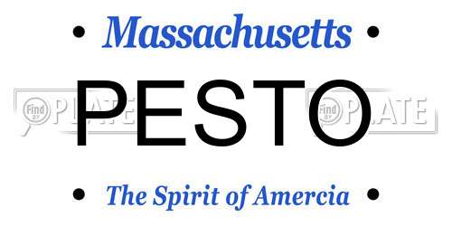PESTO Massachusetts License Plate