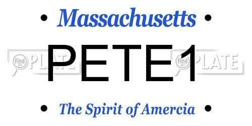 PETE1 Massachusetts License Plate